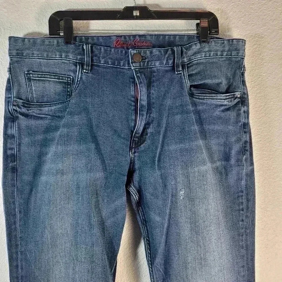 Robert Graham Jeans Mens 38x34 Dark Blue Straight Leg Cotton Tailored Kipling - Picture 3 of 8